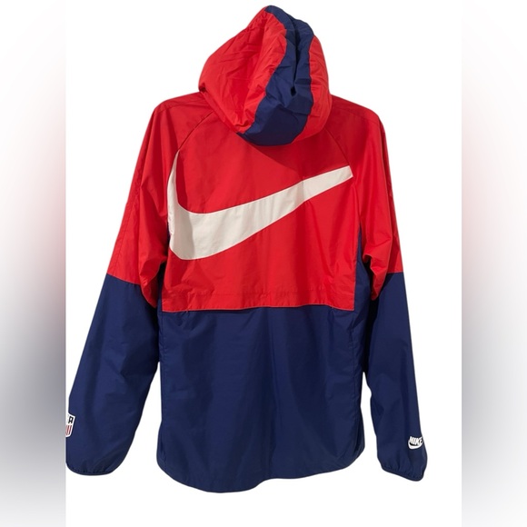 Nike Team USA United States Soccer Football Wind/Rain Jacket Mens M Red Blue - Picture 3 of 15